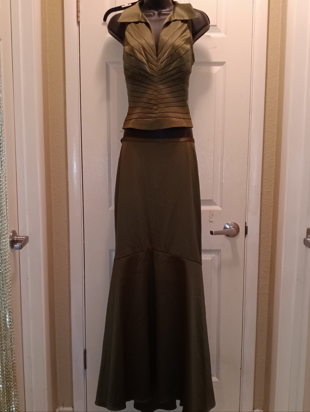 NWT Vintage Cache Olive Green Two-Piece Evening Set **This IS my Price